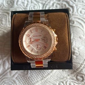 NEW Michael Kors Rose Gold & Acrylic Watch